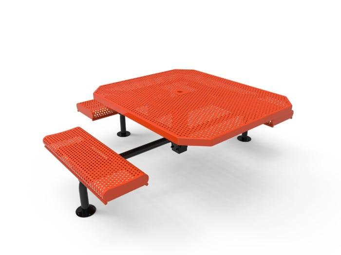 46” Octagon Nexus Pedestal Picnic Table with Rolled Seats - Image 4