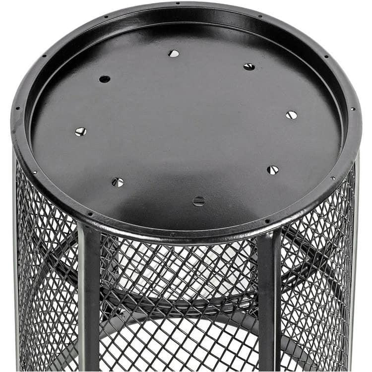 Outdoor Steel Mesh Corrosion Resistant Trash Can, 48 Gallon With Flat Top Lid - Image 4