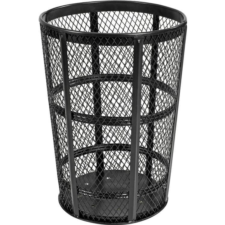 Outdoor Steel Mesh Corrosion Resistant Trash Can, 48 Gallon With Plastic Dome Lid - Image 3